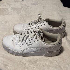 Puma White Low-Top Leather Sneakers